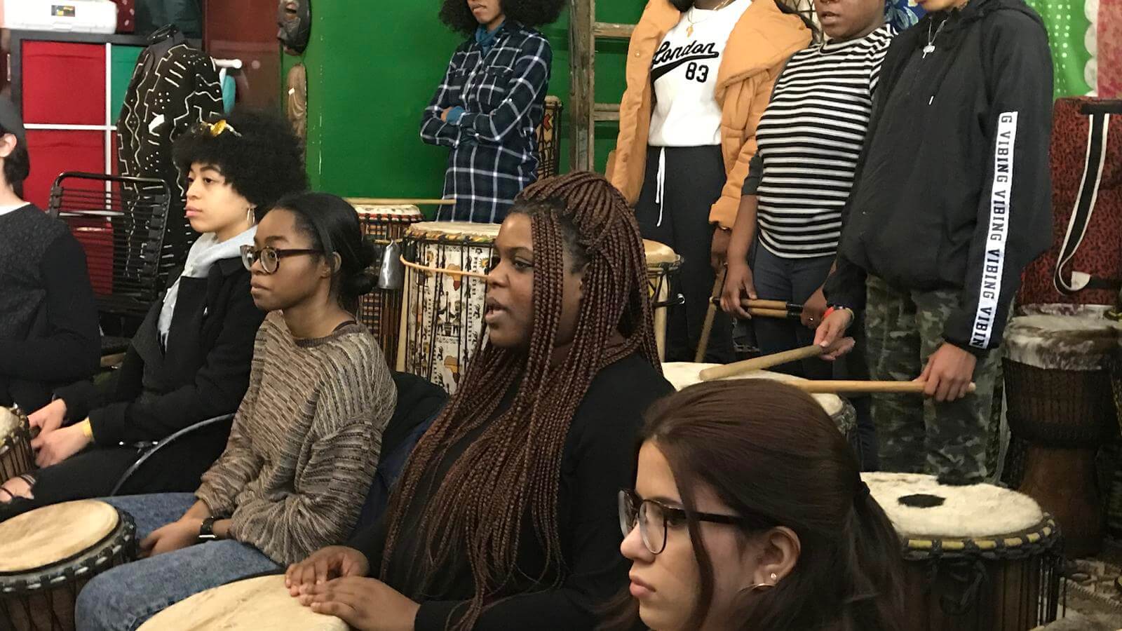 African Studies Student Photo Drummers